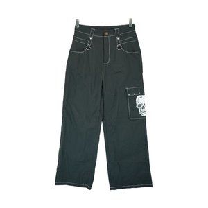 ROMWE Black Skeleton Pocket “Parachute” Pants Size M US 6‎